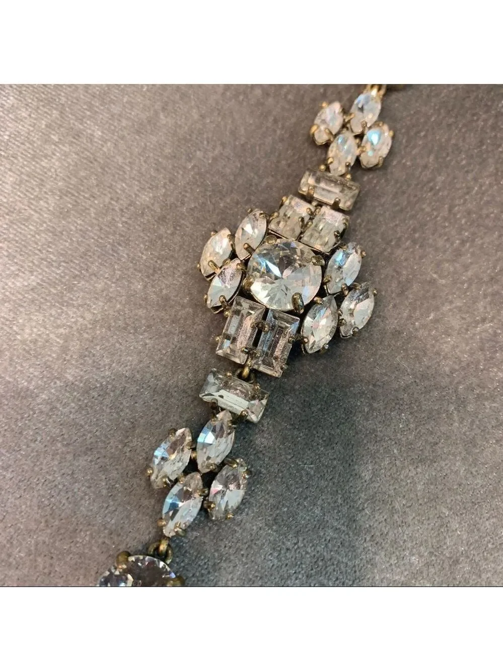 J. Crew Vintage Clear Crystal Rhinestone Bracelet